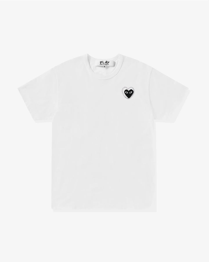 COMME DES GARCONS PLAY Metalstone Heart T-Shirt - White/Black - AX-T802-051-1