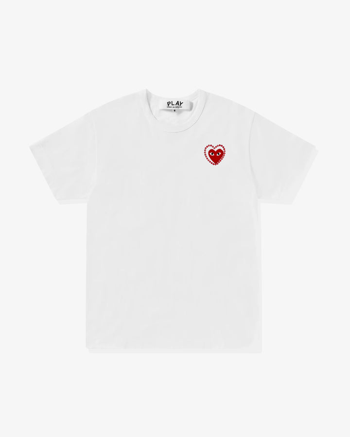 COMME DES GARCONS PLAY Metalstone Heart T-Shirt - White/Red - AX-T802-051-2