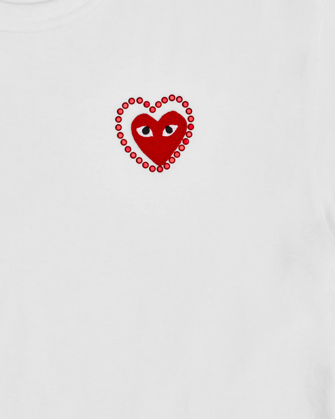 COMME DES GARCONS PLAY Metalstone Heart T-Shirt - White/Red - AX-T802-051-2