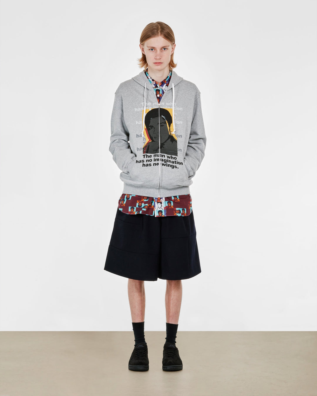 Comme Des Garçons SHIRT Andy Warhol Men's Hooded Sweatshirt - Grey/Print H - FM-T027-051-1