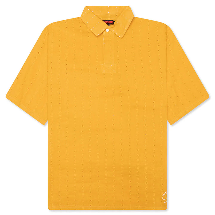 Pleasures CLARITY WOVEN POLO - YELLOW