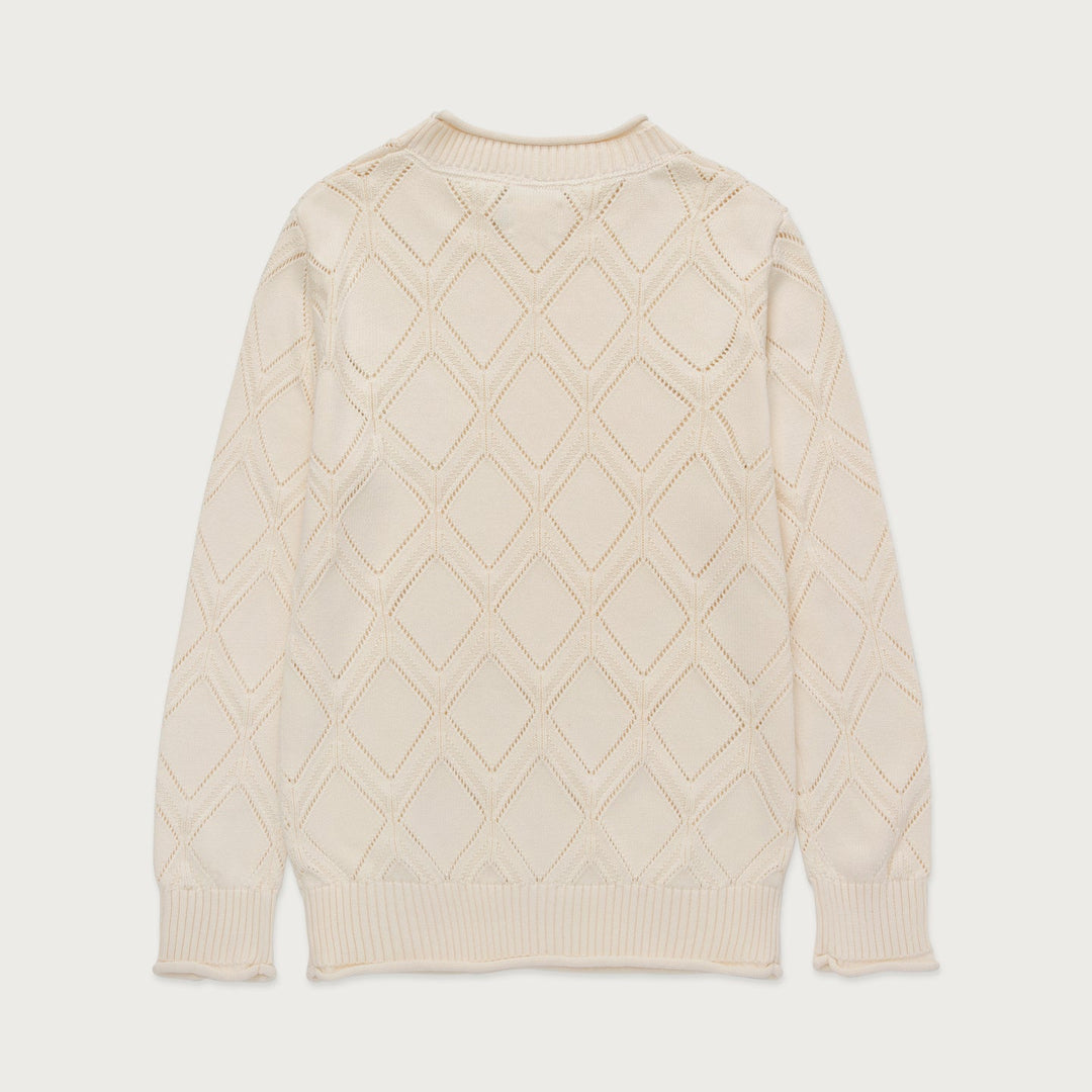 Honor The Gift Diamond Knit Sweater - Cream