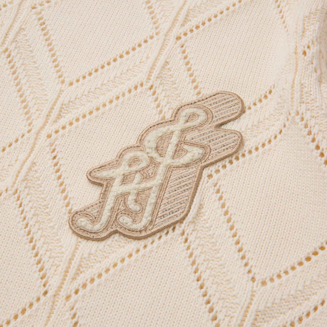 Honor The Gift Diamond Knit Sweater - Cream