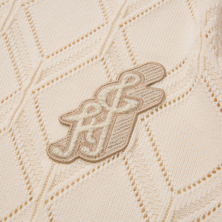 Honor The Gift Diamond Knit Sweater - Cream