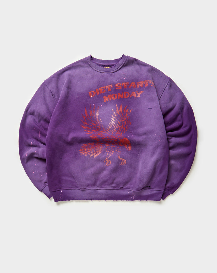 Diet Starts Monday Eagle Sweat Shirt - Purple/Red