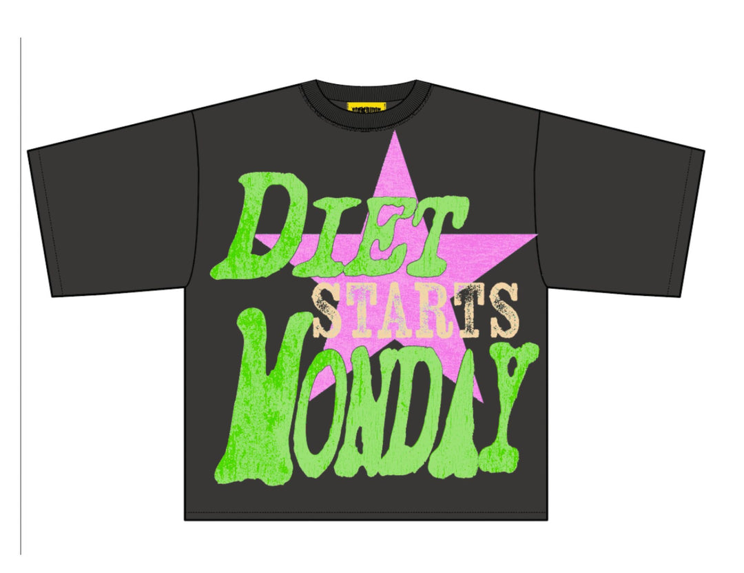 Diet Starts Monday Jumbo Star Tee - Vintage Black