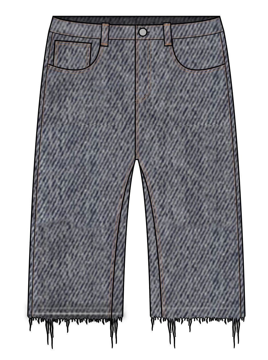 Diet Starts Monday Arch Denim Shorts - Grey