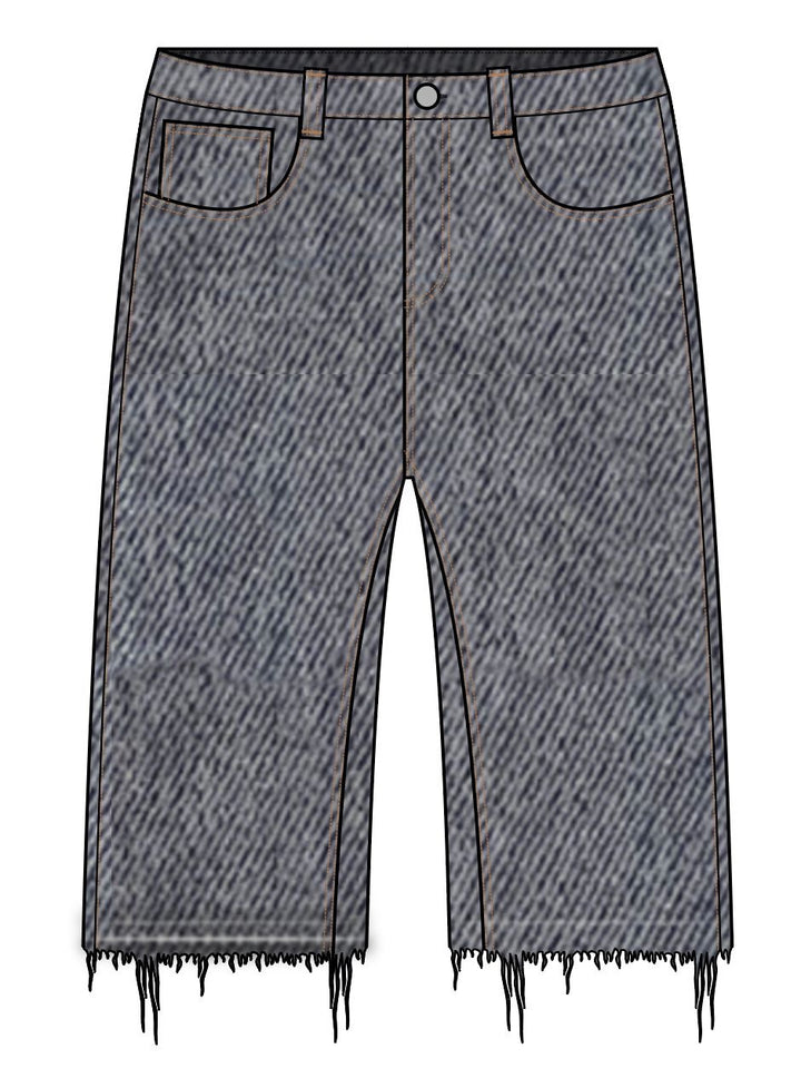 Diet Starts Monday Arch Denim Shorts - Grey