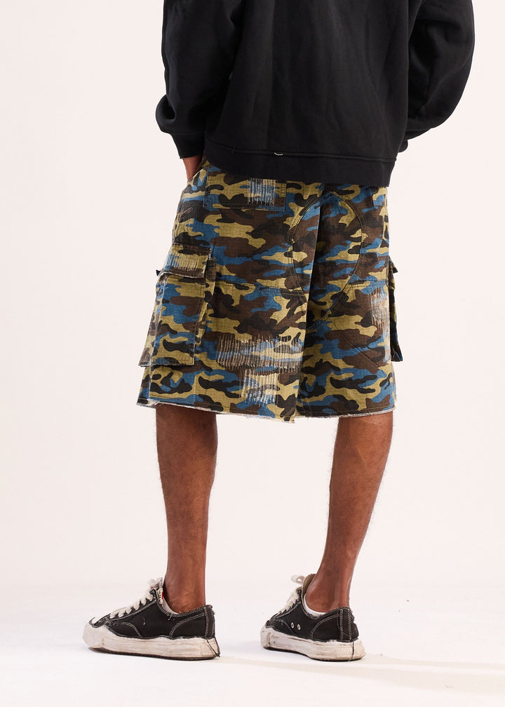 Diet Starts Monday Camo Ripstop Cargo Shorts - Blue (DSM-S26-003)