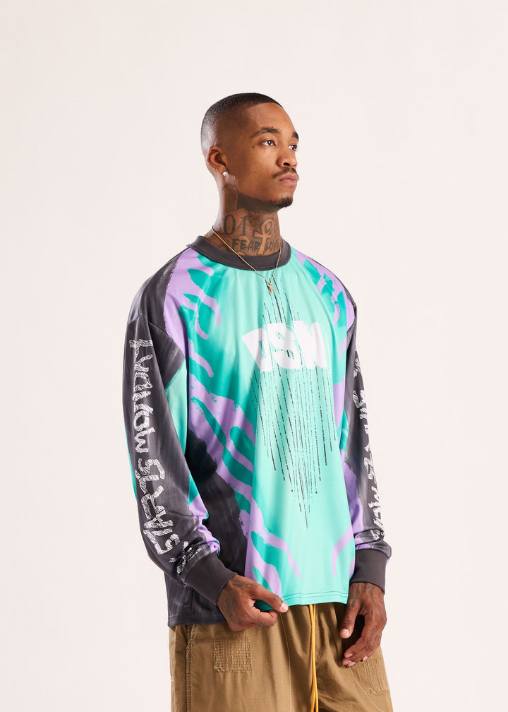 Diet Starts Monday MX Flame Jersey - Teal/Purple