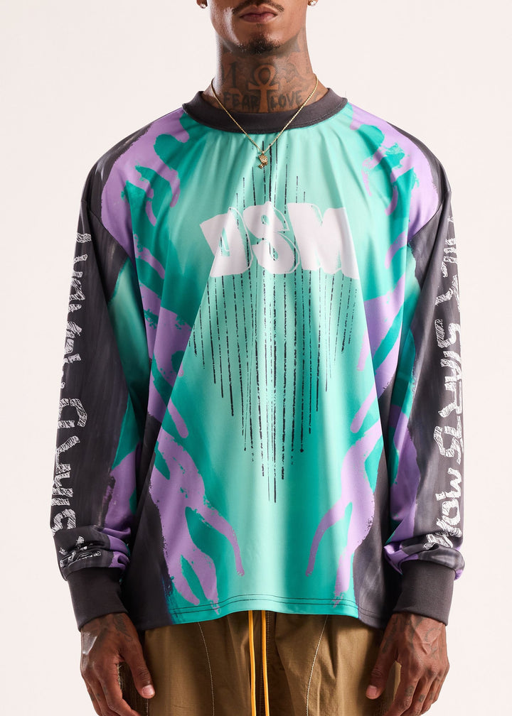 Diet Starts Monday MX Flame Jersey - Teal/Purple