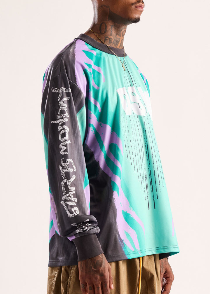 Diet Starts Monday MX Flame Jersey - Teal/Purple