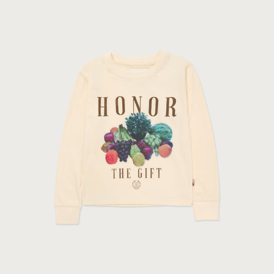 Honor The Gift For Children Kids Fruits L/S T-Shirt - Bone