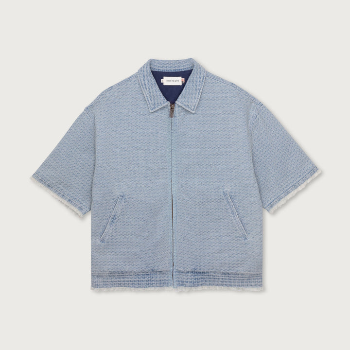 Honor The Gift - ZIP Front Short Sleeve Light Indigo