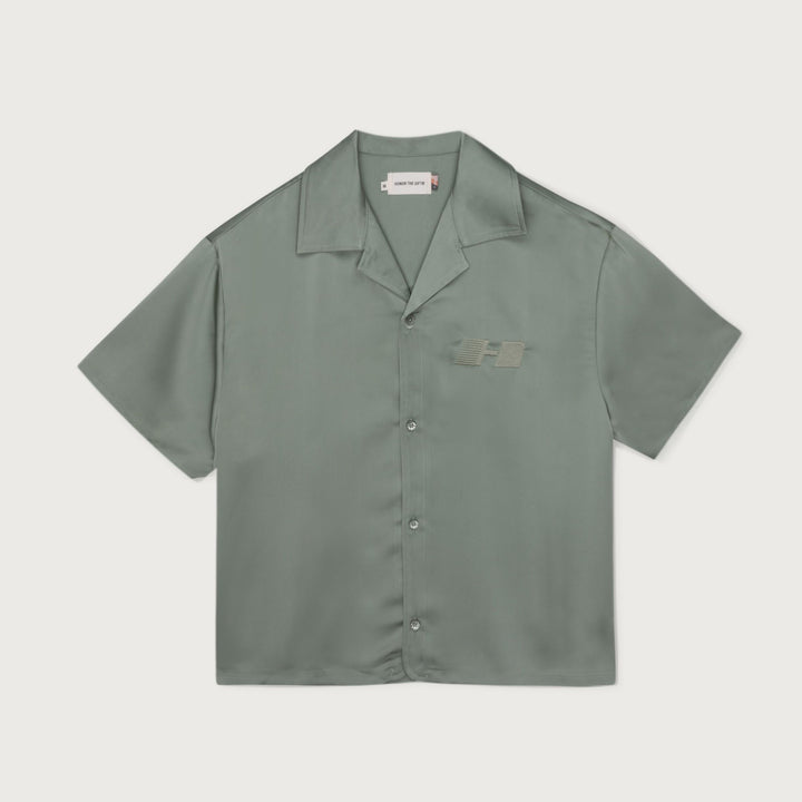 Honor The Gift - Satin Chest Logo Camp Collar Sage