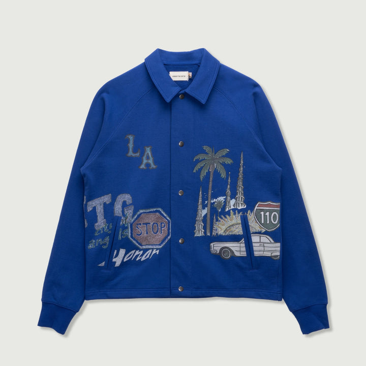 Honor The Gift - All Over La Fleece Coaches Jacket Midnight FW26D1 Blue
