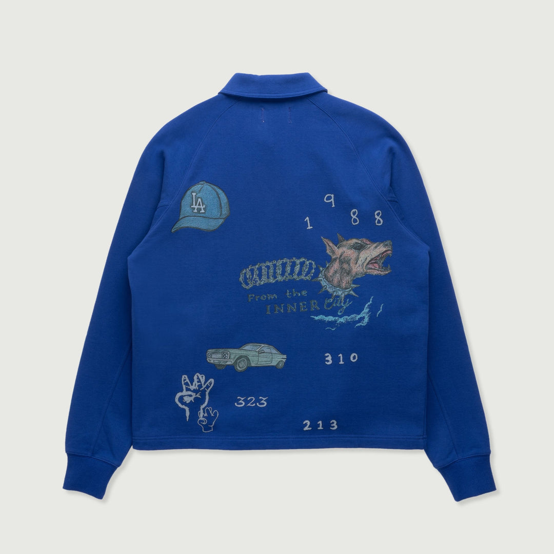 Honor The Gift - All Over La Fleece Coaches Jacket Midnight FW26D1 Blue