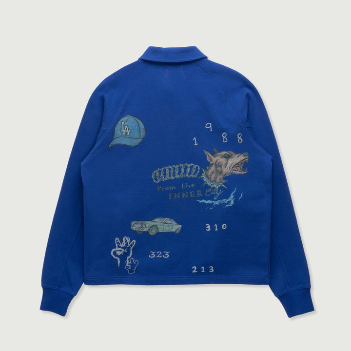 Honor The Gift - All Over La Fleece Coaches Jacket Midnight FW26D1 Blue