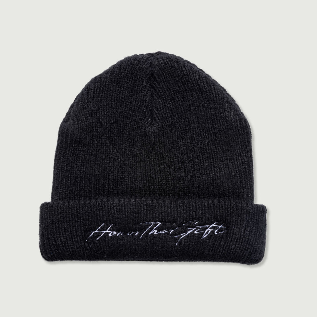 Honor The Gift - Script Beanie FW26D2 Black