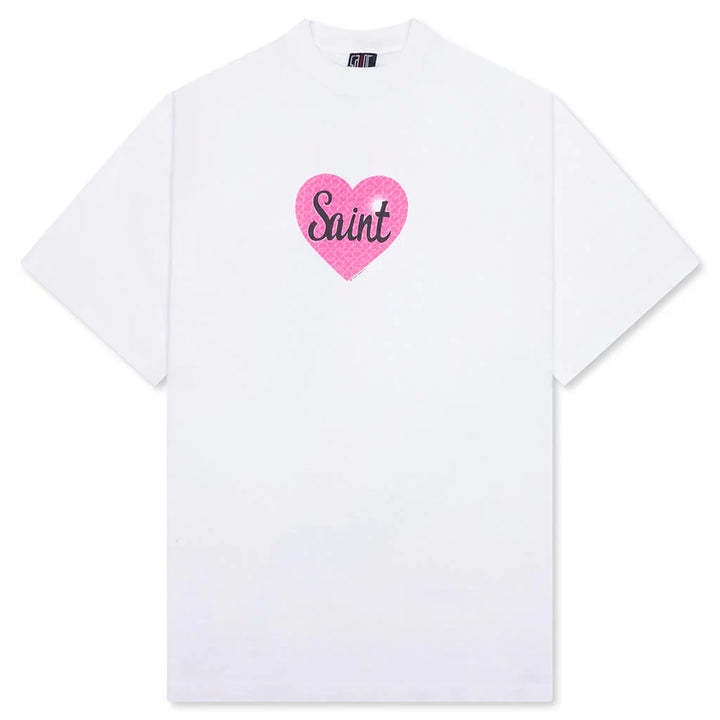 Saint Micheal Heart Saint SS Tee - White