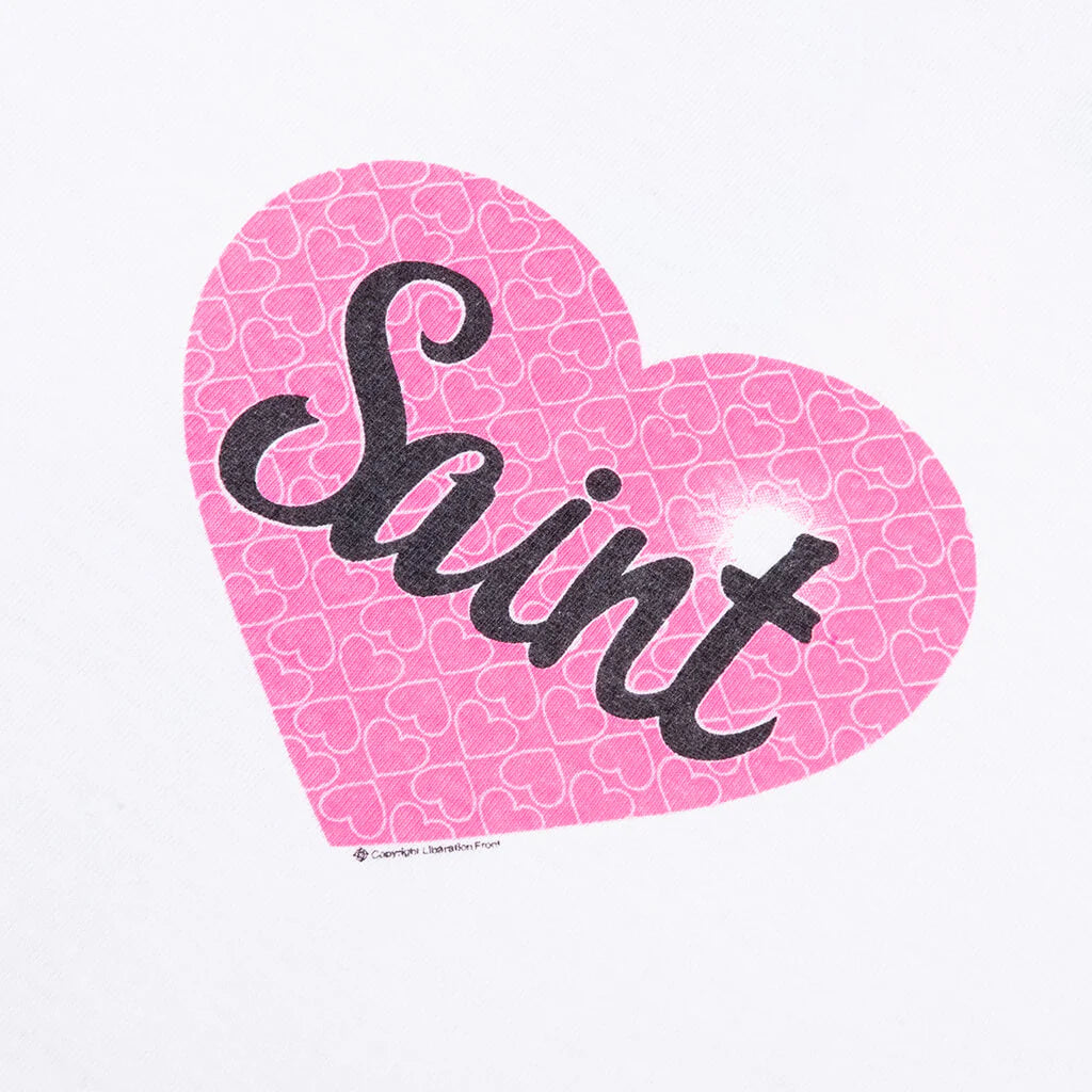 Saint Micheal Heart Saint SS Tee - White