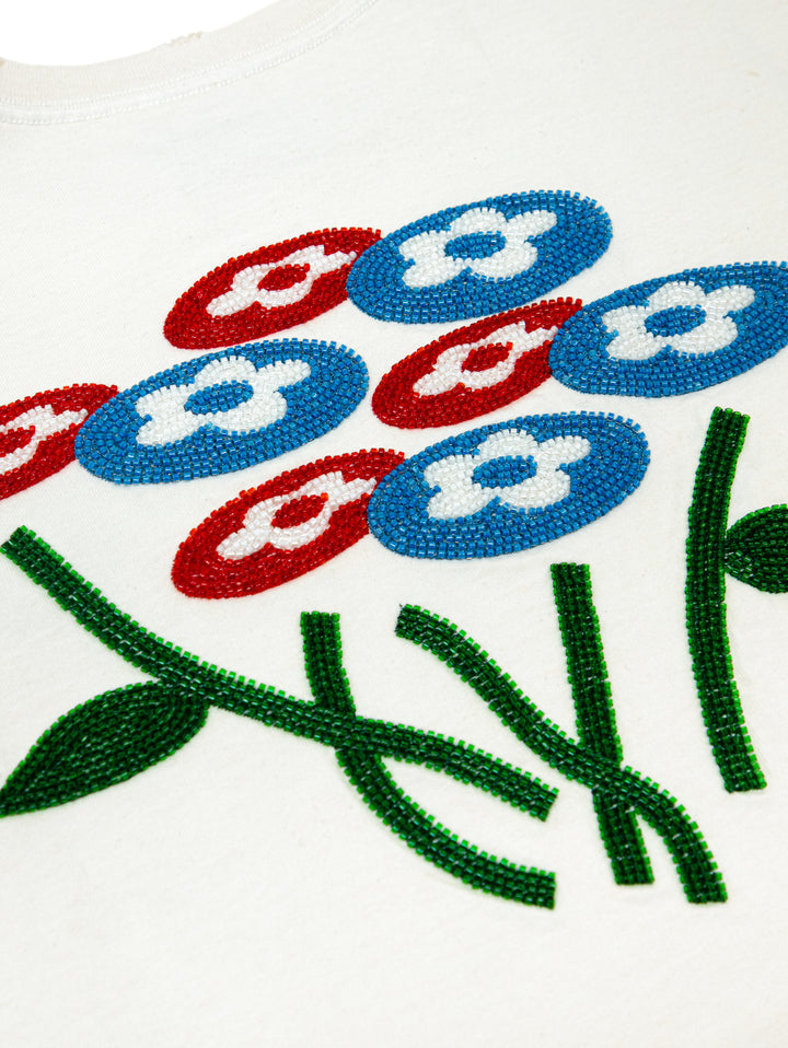 Vandy The Pink Beads Classic Flower Tee CREAM