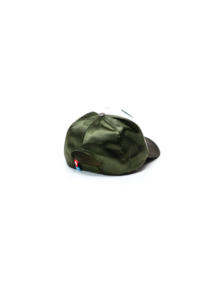 Vandy The Pink Eye Satin Eye Logo Trucker Hat Dark Green