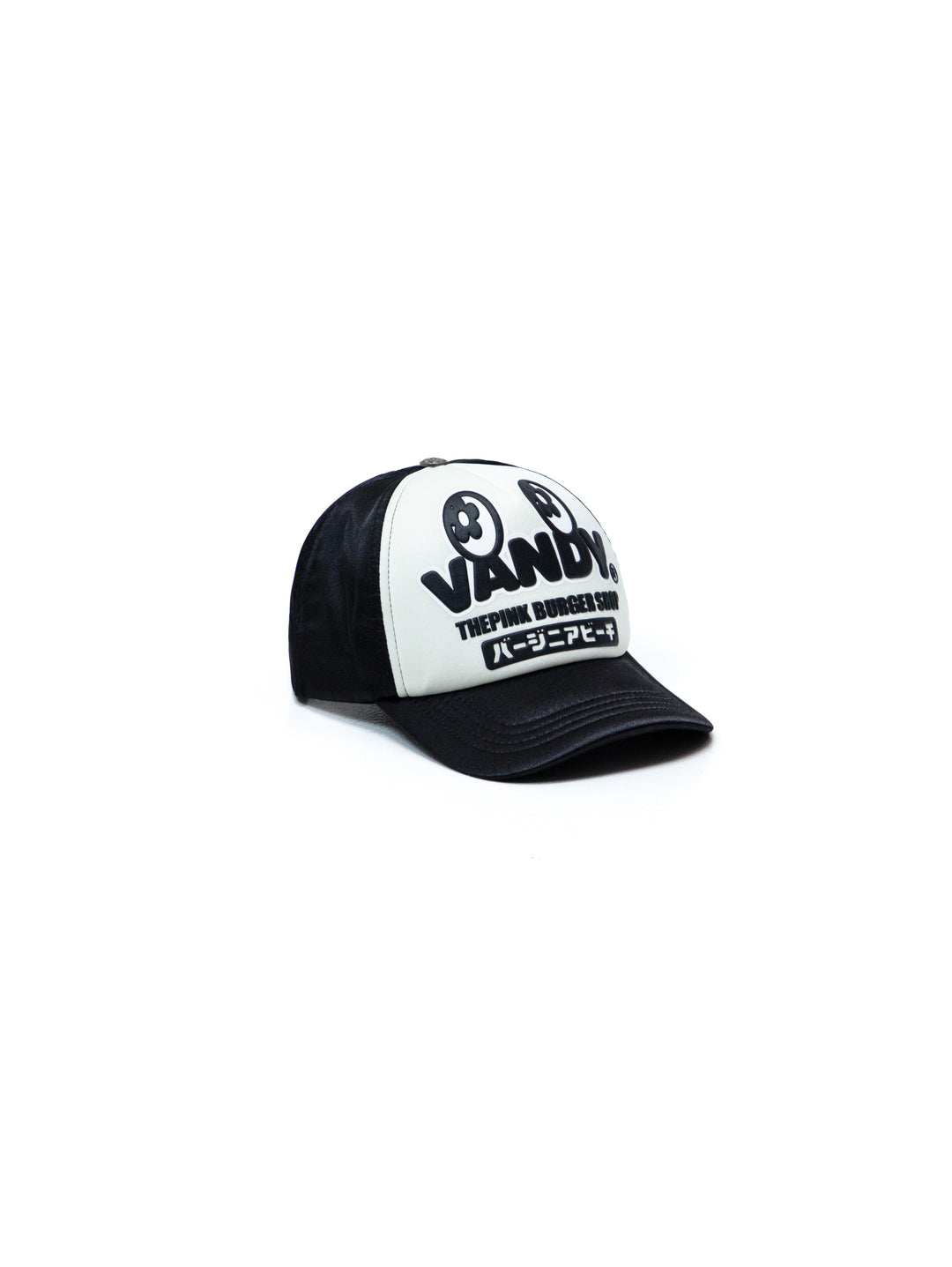 Vandy The Pink Eye Satin Eye Logo Trucker Hat Black
