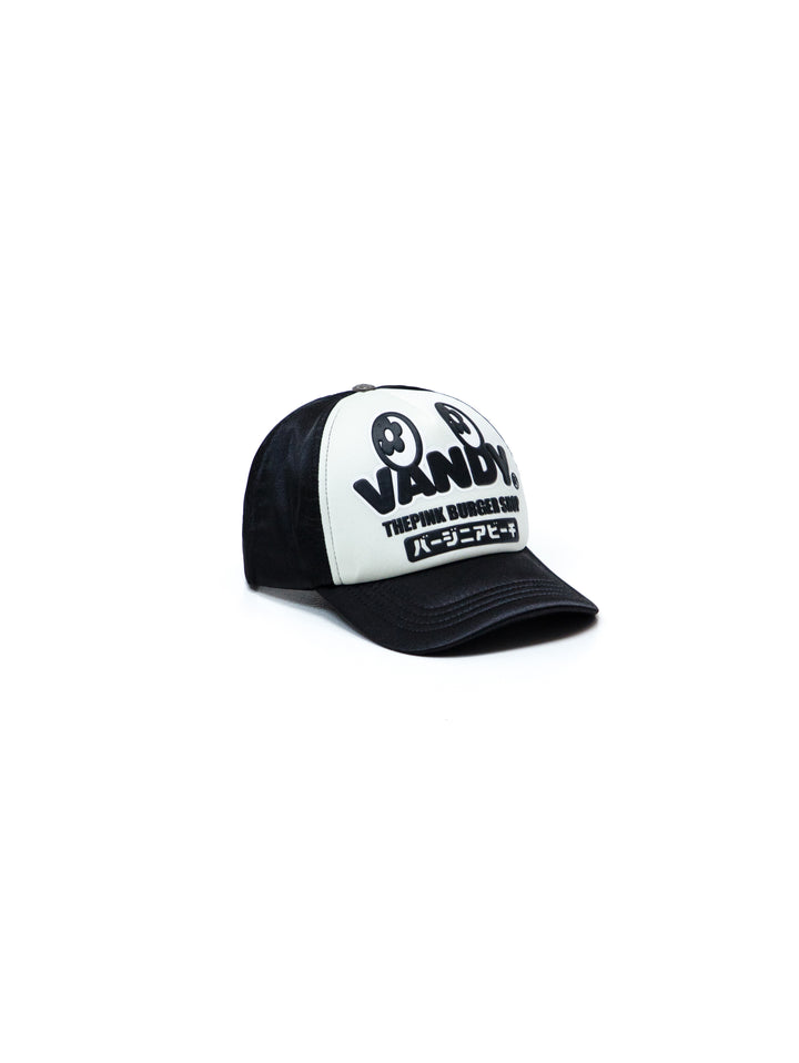 Vandy The Pink Eye Satin Eye Logo Trucker Hat Black