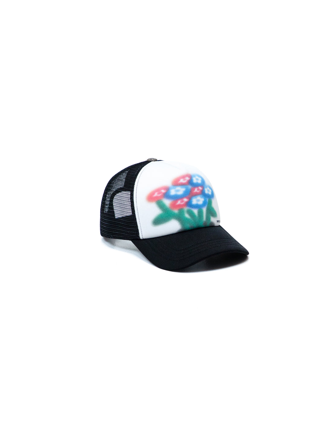 Vandy The Pink Spray Flower Trucker Hat Black