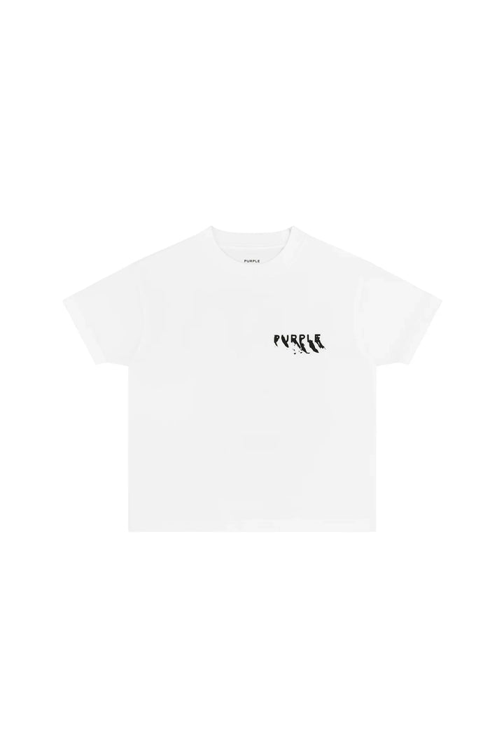 Purple Brand For Kids -  Kids' Painted Wordmark Tee White