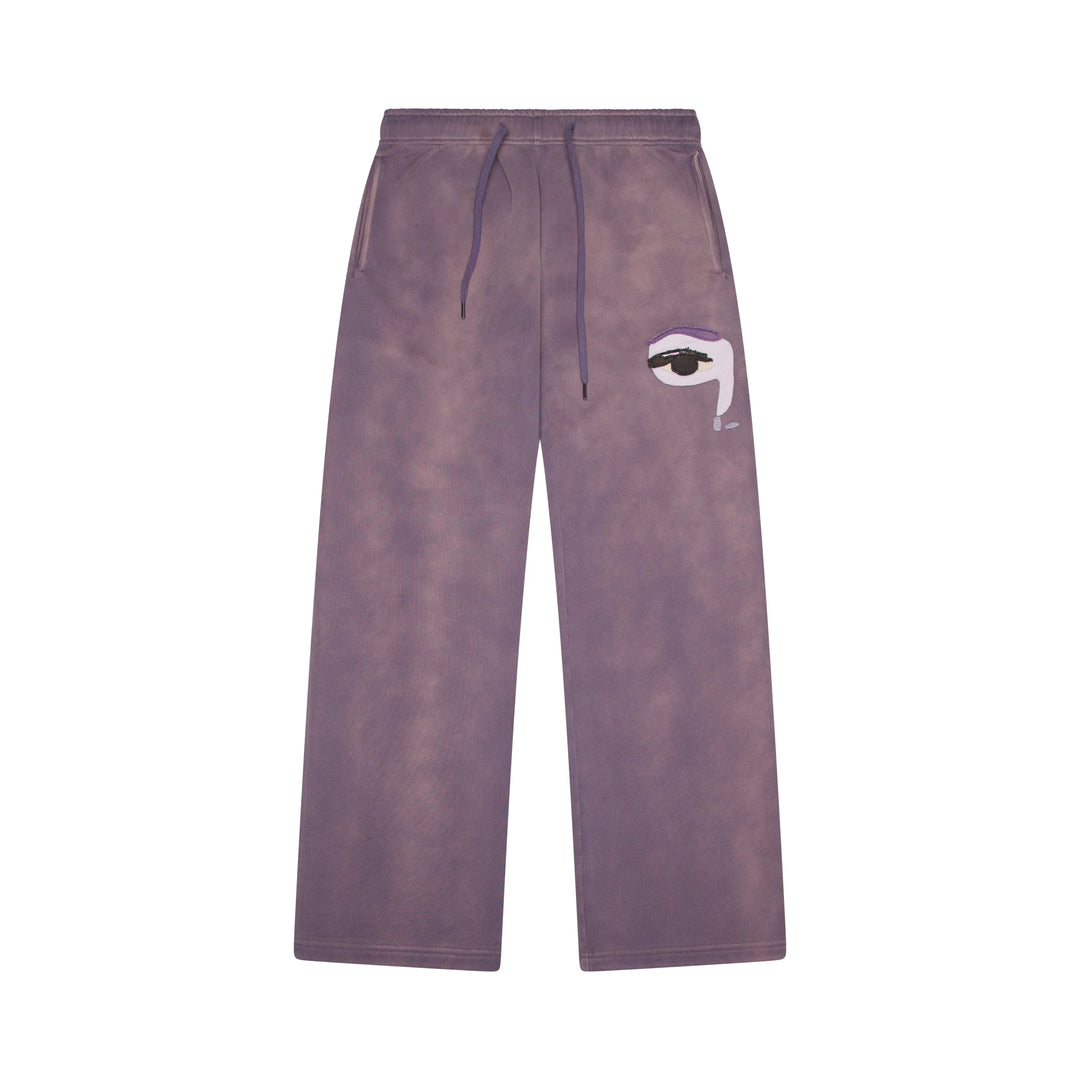 KidSuper Studios Patchwork Face Heavyweight Sweatpants - Plum