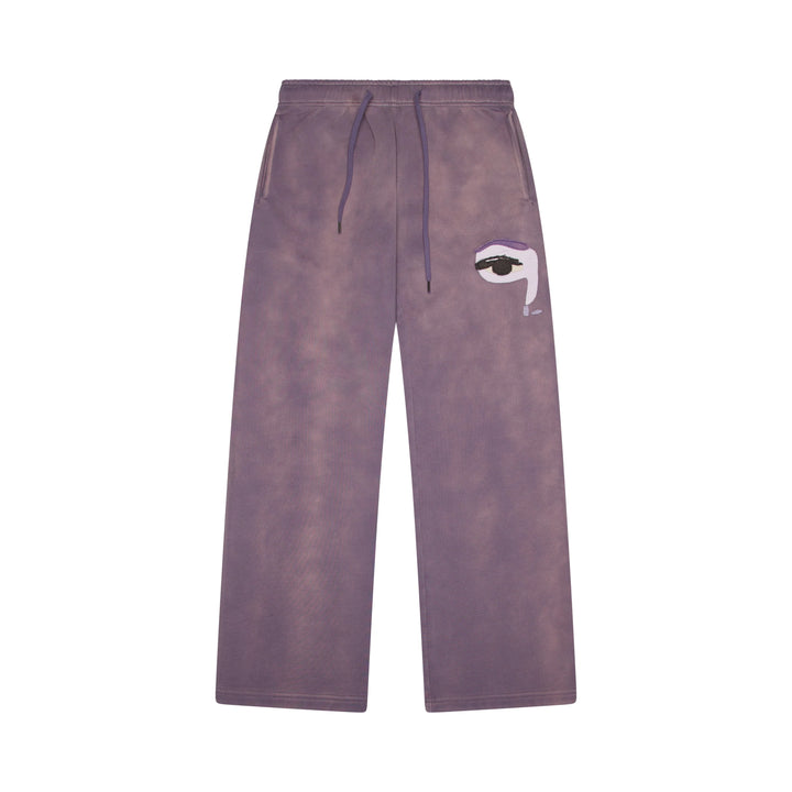 KidSuper Studios Patchwork Face Heavyweight Sweatpants - Plum