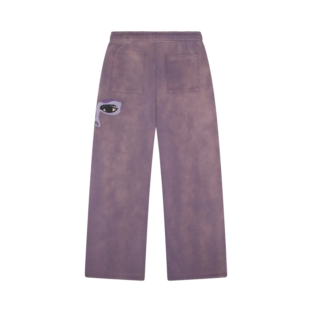 KidSuper Studios Patchwork Face Heavyweight Sweatpants - Plum