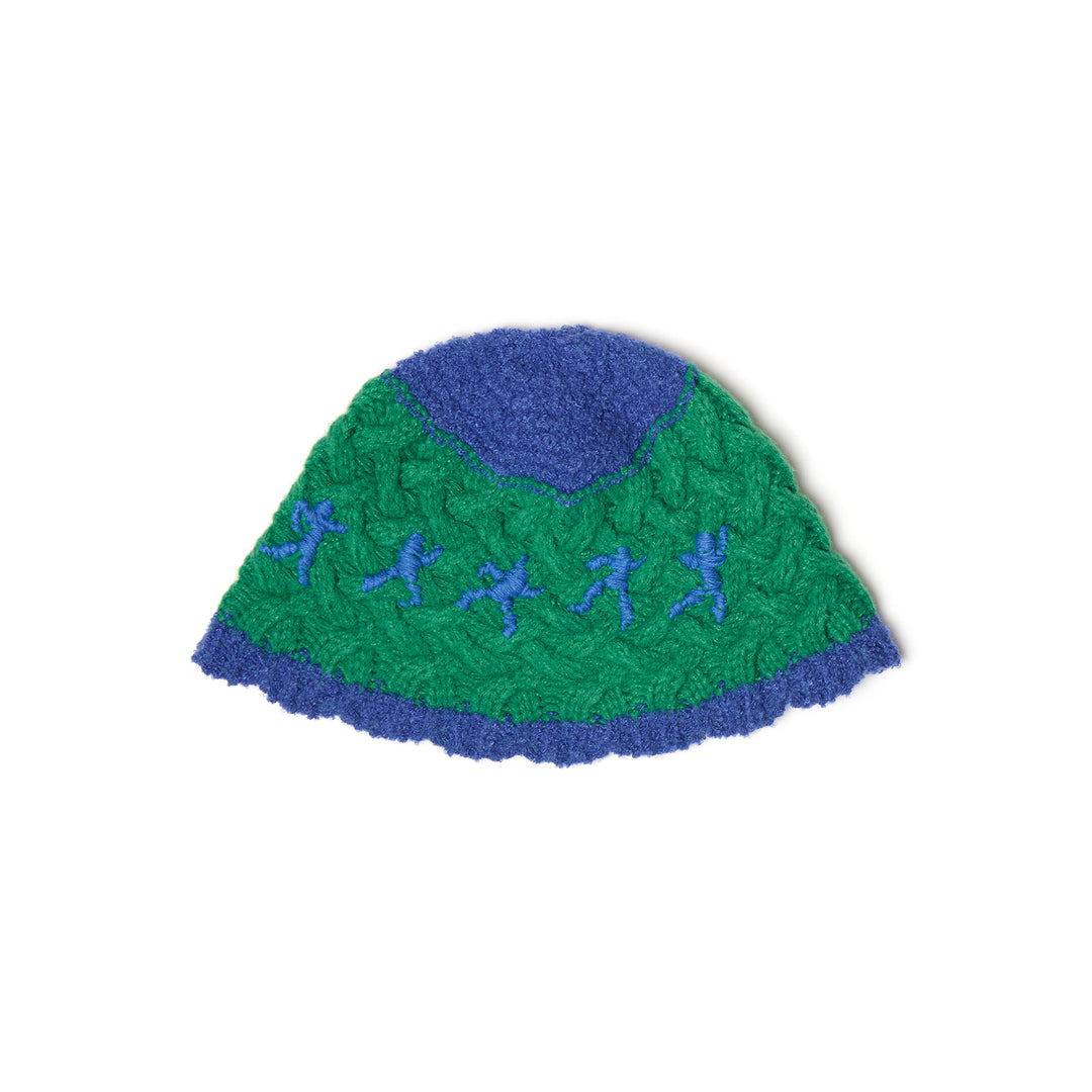 KidSuper Studios Running Man Crochet Hat - Green/Blue