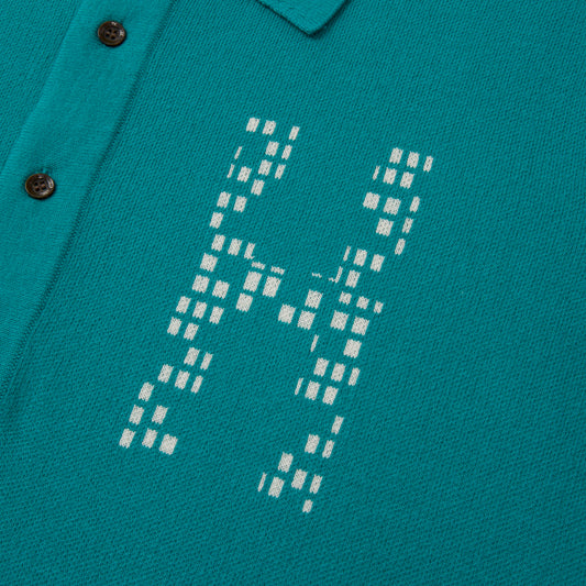 Honor The Gift Knit H Pattern Polo - Teal