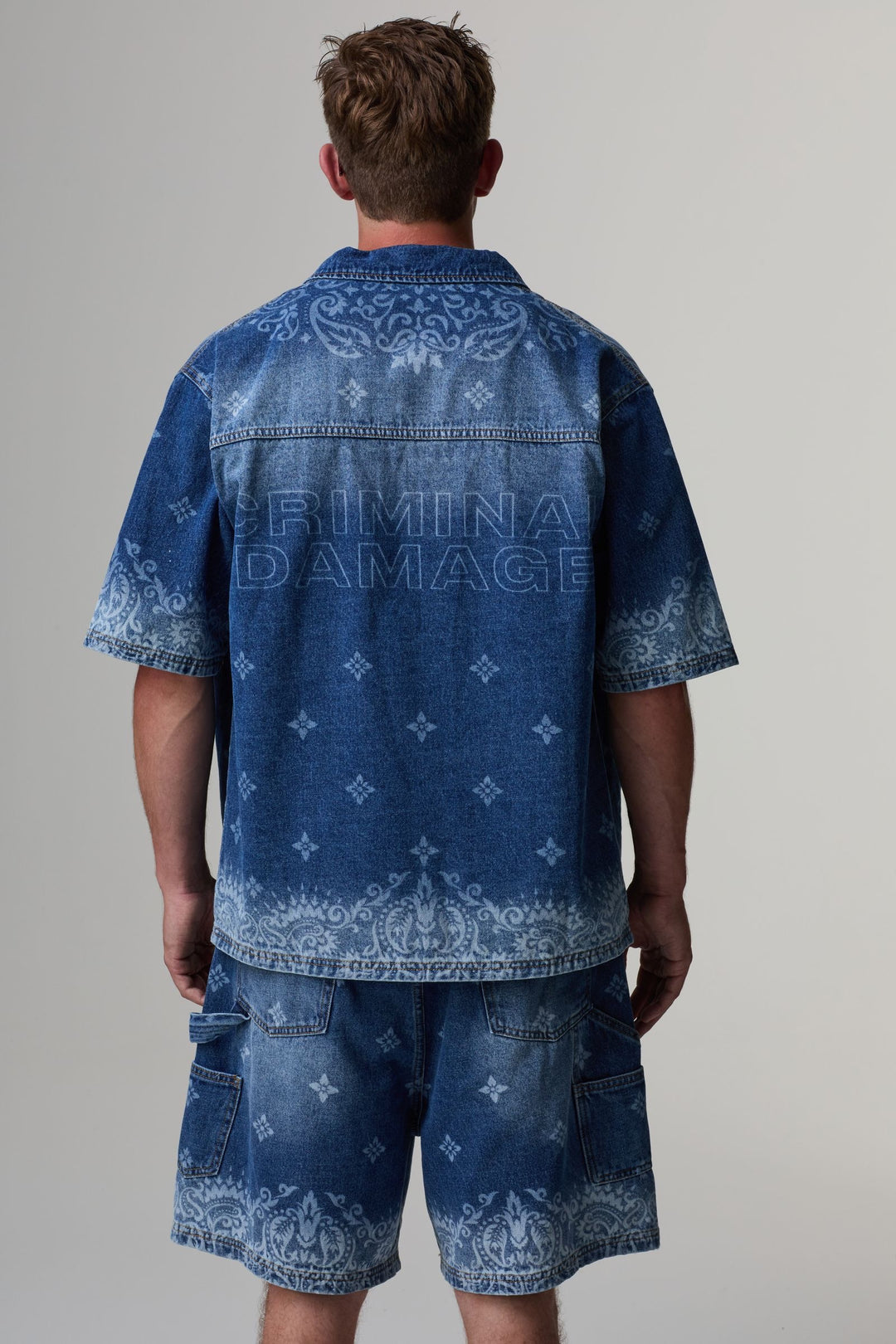 Criminal Damage Laser Print Denim Shirt