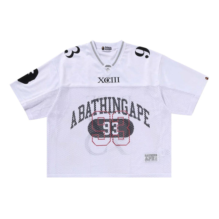 BAPE Line Camo Multi Logo Football Jersey - White