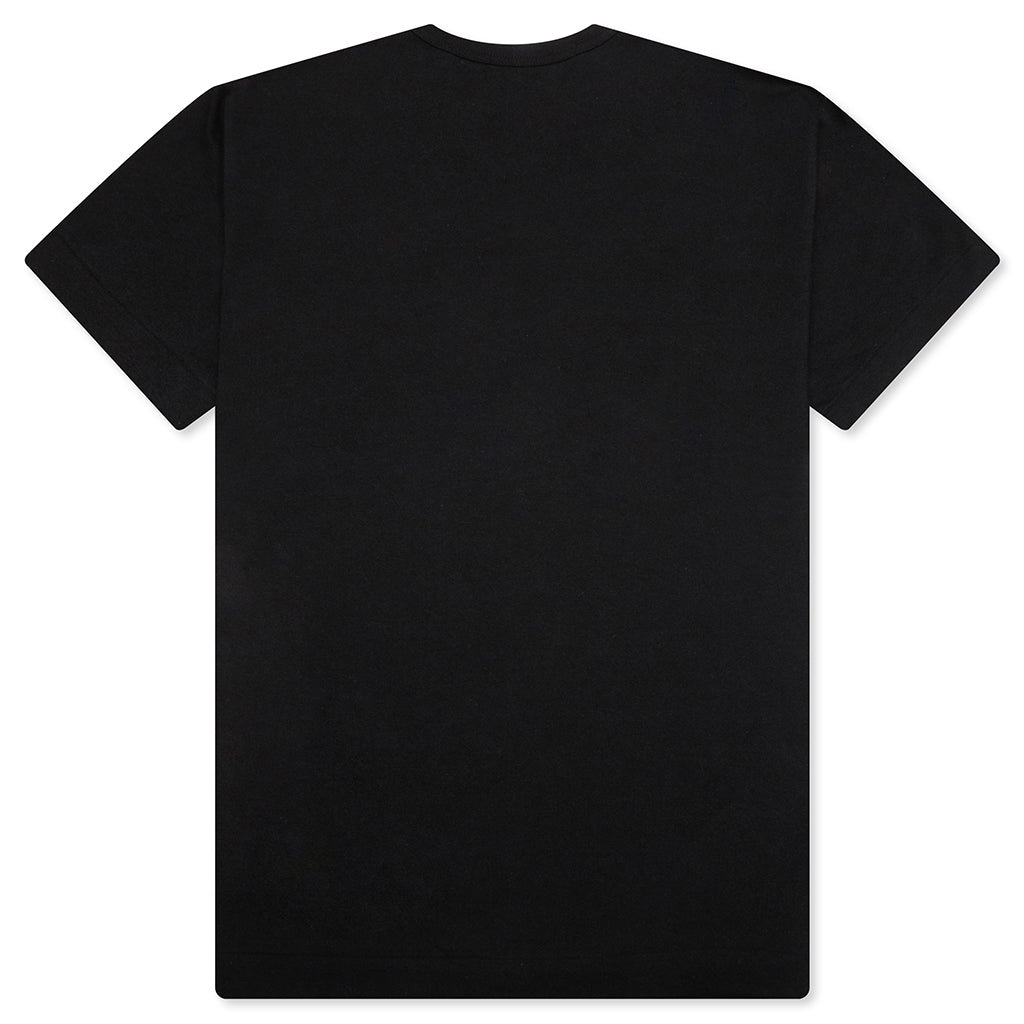 COMME DES GARCONS PLAY Multi Red Heart Logo Print Tee - Black - AX-T337-051-1