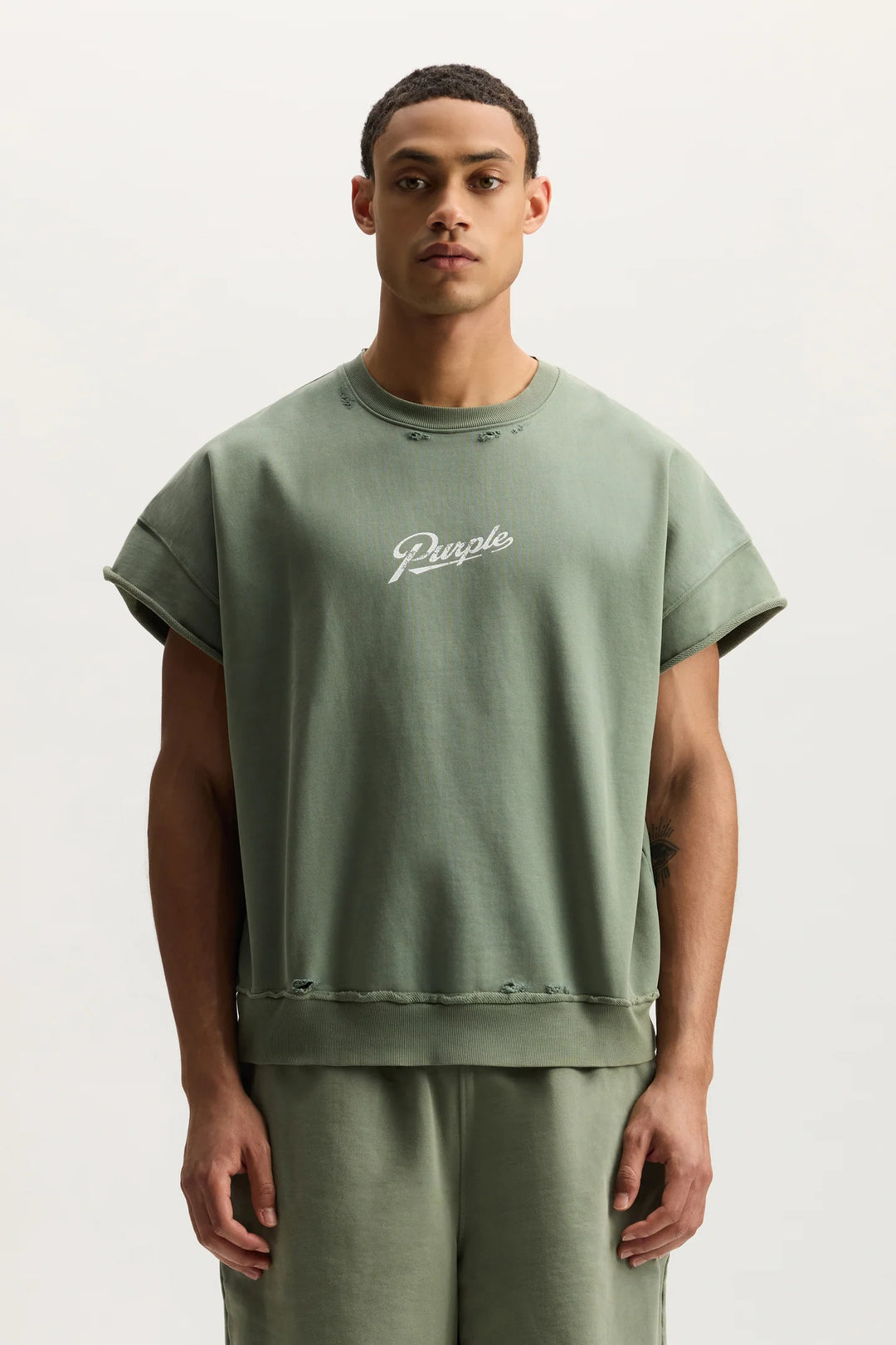 Purple Brand Slugger Script Muscle Fleece  - Green M4219-SJGT326
