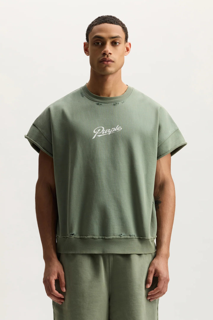 Purple Brand Slugger Script Muscle Fleece  - Green M4219-SJGT326