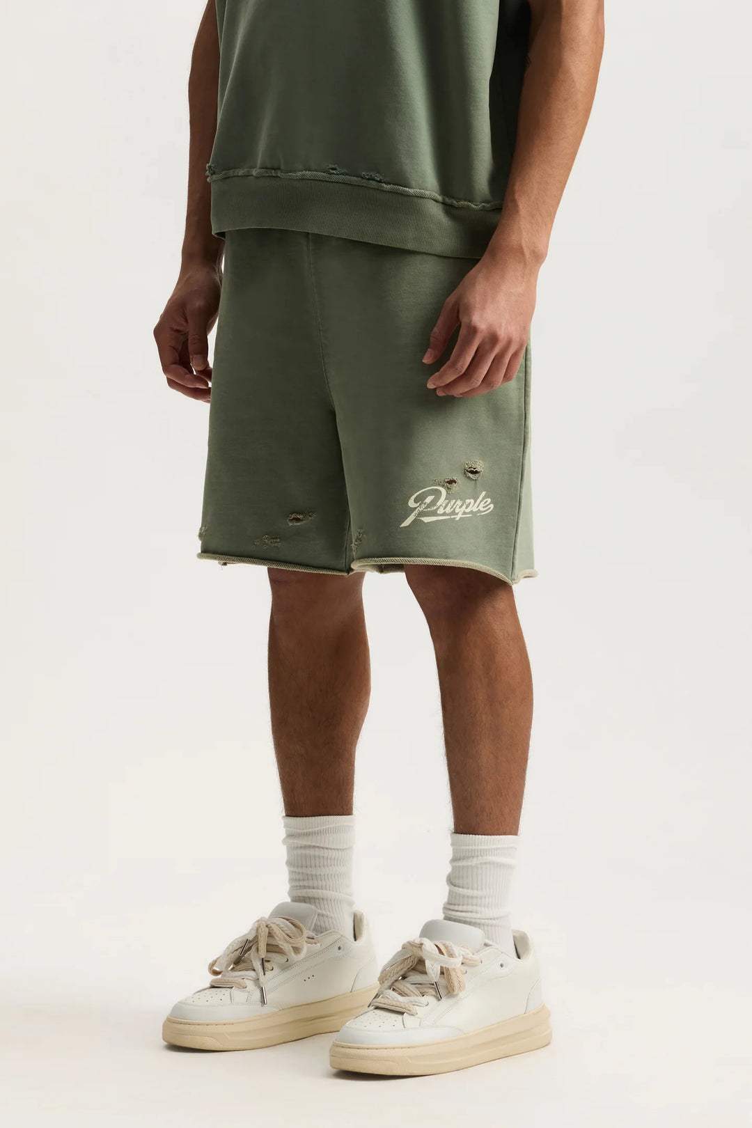 Purple Slugger Script Short - Green M4218-MWGG326