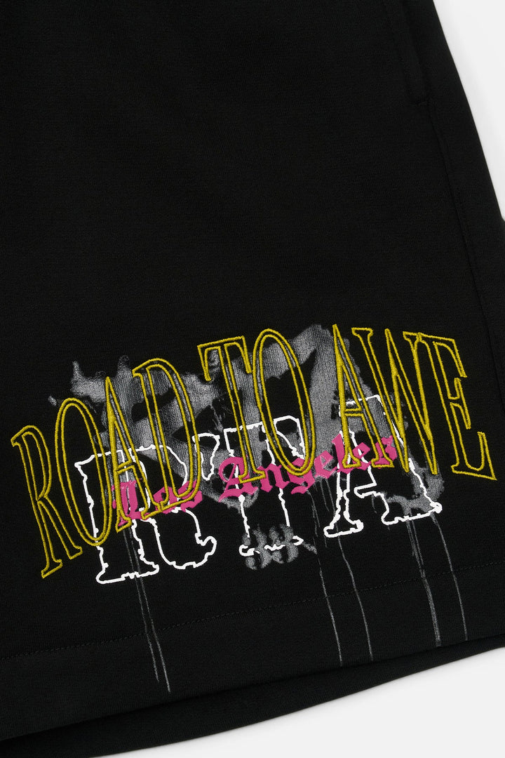 RTA Clyde Elasticated Short - Black Mixed Logo