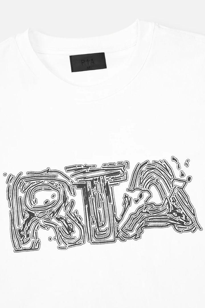 RTA Liam Short Sleeve Tee - White Topographic Logo