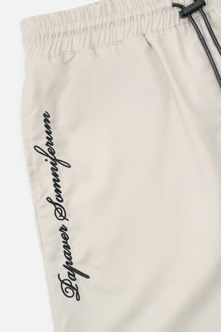 RTA Clyde Elasticated Short - Beige Poppy