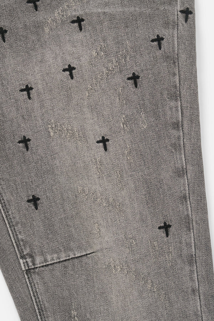 RTA Miguel Swim Trunk - Olivier Stacked Skinny Jean - Smoky Rinse Allover Cross