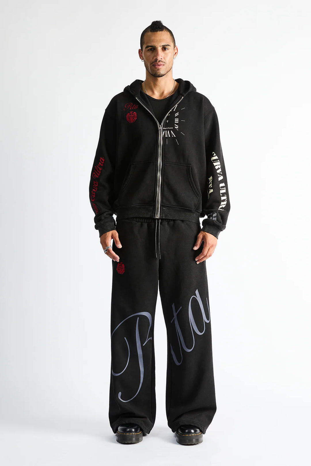 RTA RIKO HALF ZIP UP | VINTAGE BLACK COMBO