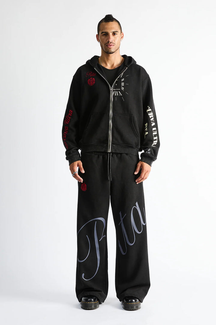 RTA RIKO HALF ZIP UP | VINTAGE BLACK COMBO