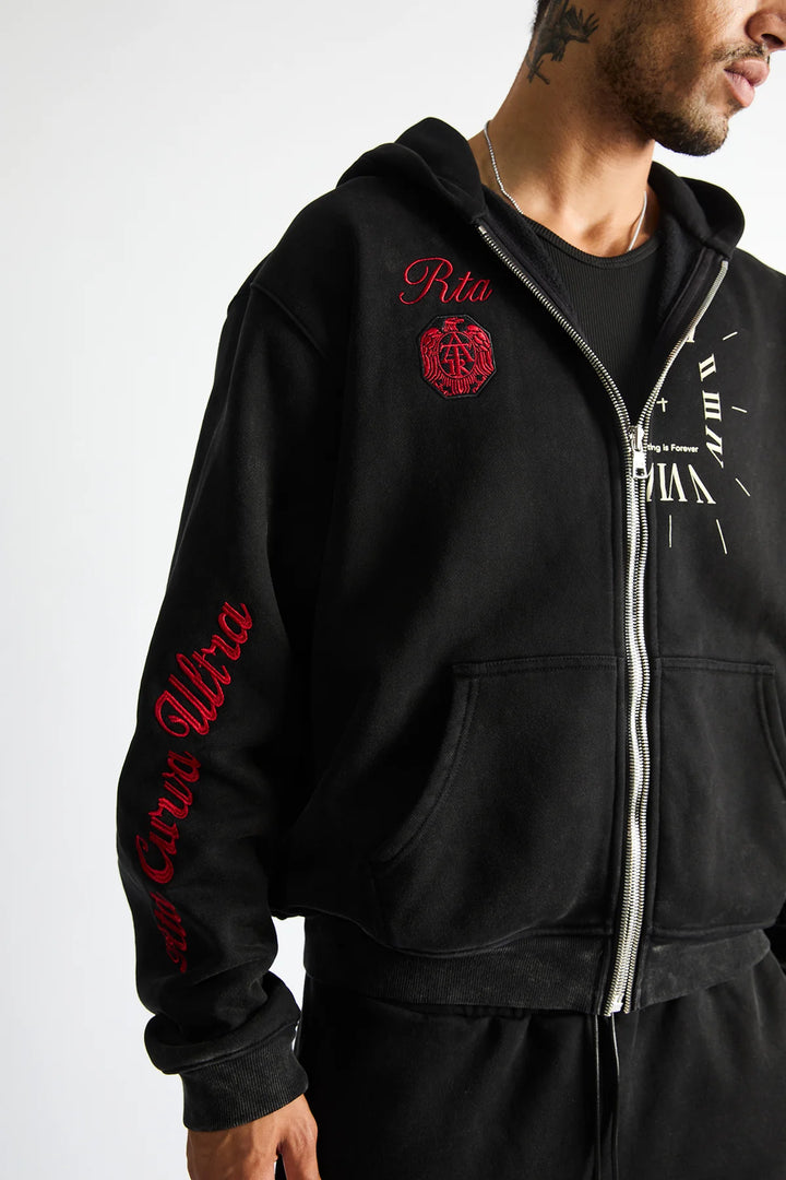 RTA RIKO HALF ZIP UP | VINTAGE BLACK COMBO