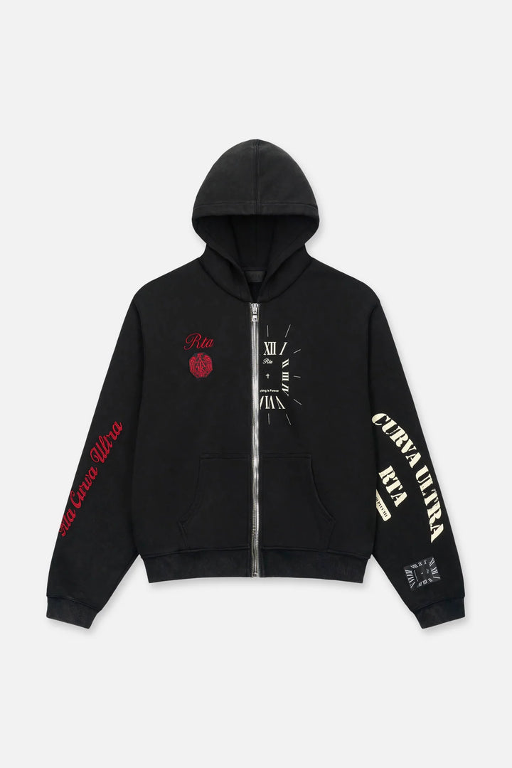 RTA RIKO HALF ZIP UP | VINTAGE BLACK COMBO
